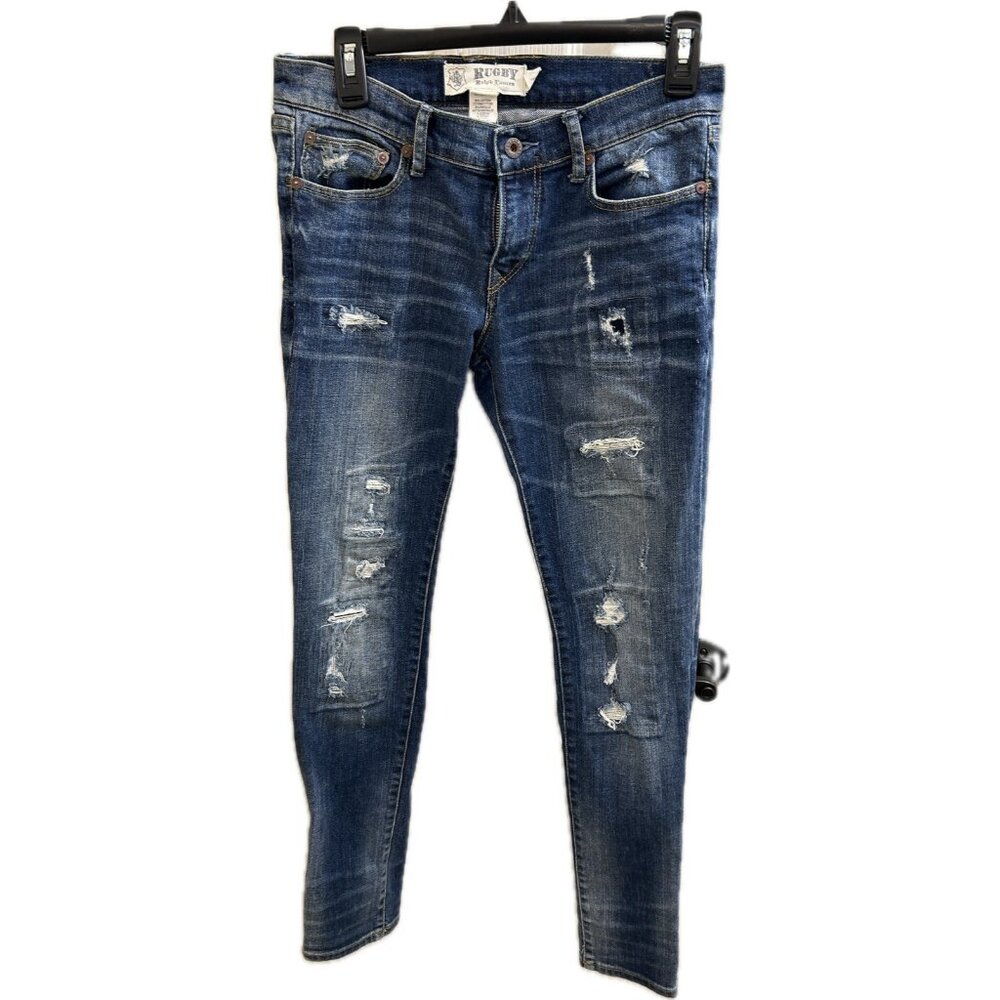 Ralph Lauren Rugby Skinny Distressed Blue Jeans Size 28x31